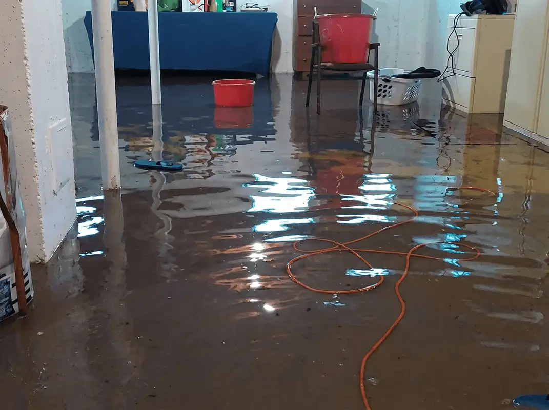 Basement with boiler, cabinets and washing machine completely flooded in Allentown, PA