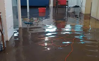Basement with boiler, cabinets and washing machine completely flooded in Allentown, PA