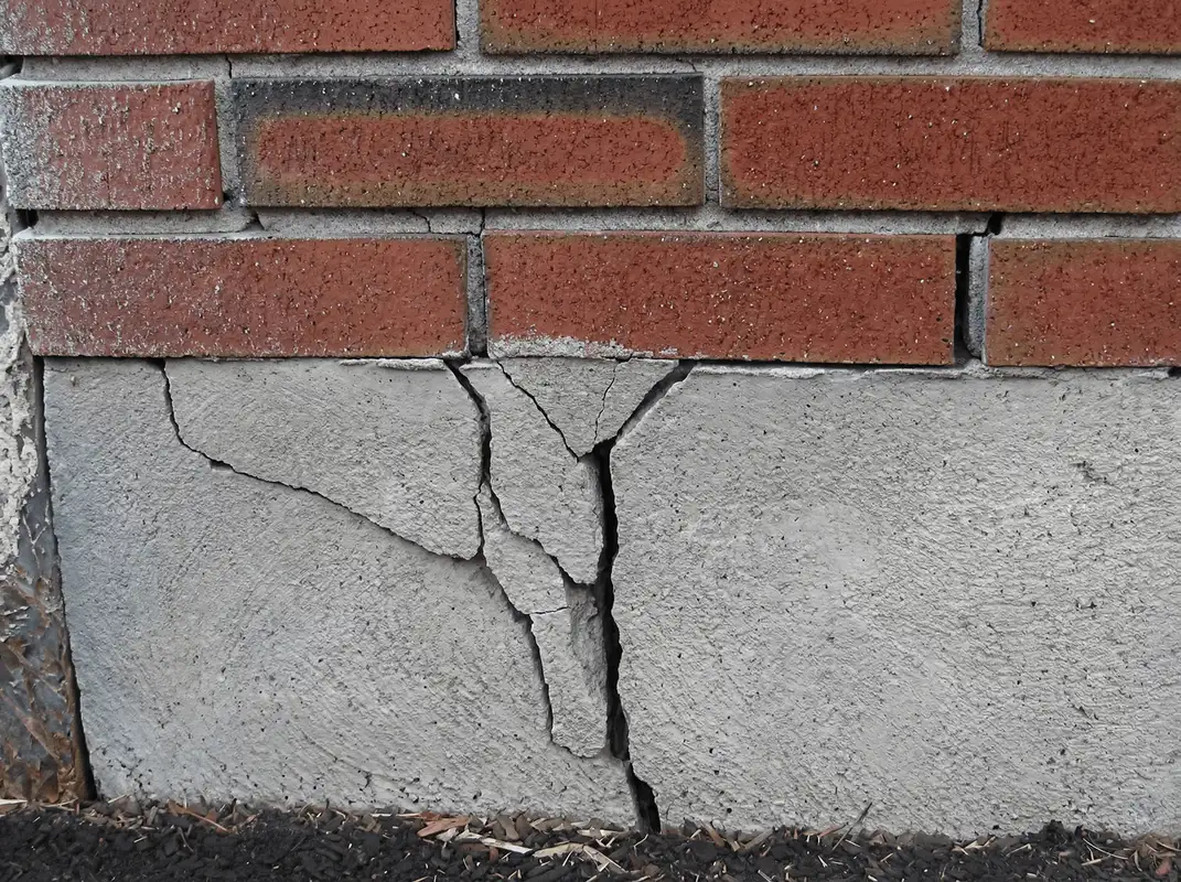 Concrete foundation with serious structural damage in Allentown, PA