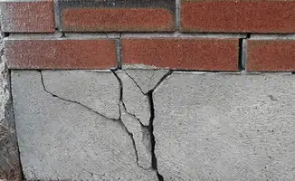 Concrete foundation with serious structural damage in Allentown, PA